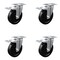 Service Caster 5 Inch SS Soft Rubber Wheel Swivel Top Plate Caster Set Total Lock Brake SCC SCC-SSTTL20S514-SRS-4 - alternate 1
